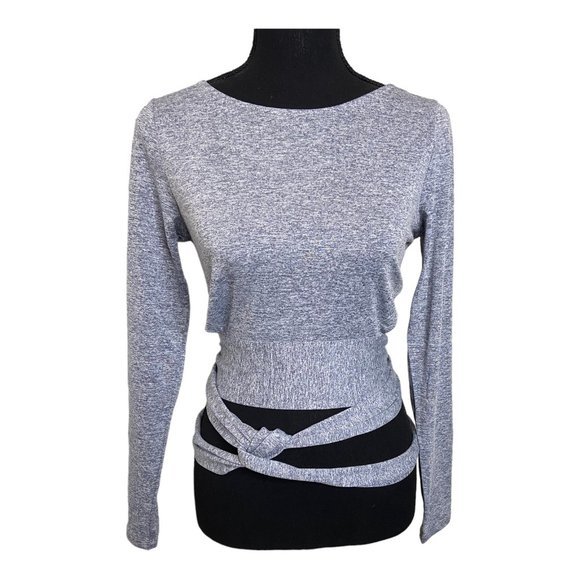 Halara Large‎ Boat Neck Long Sleeve Cut Out Lace Up Sports Top - Picture 2 of 5